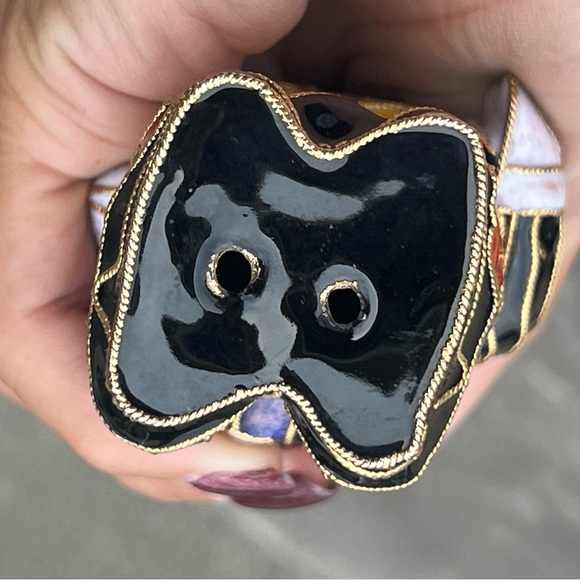 VINTAGE Cloisonne enamel pig figurine ornament|5” tall - Picture 4 of 10